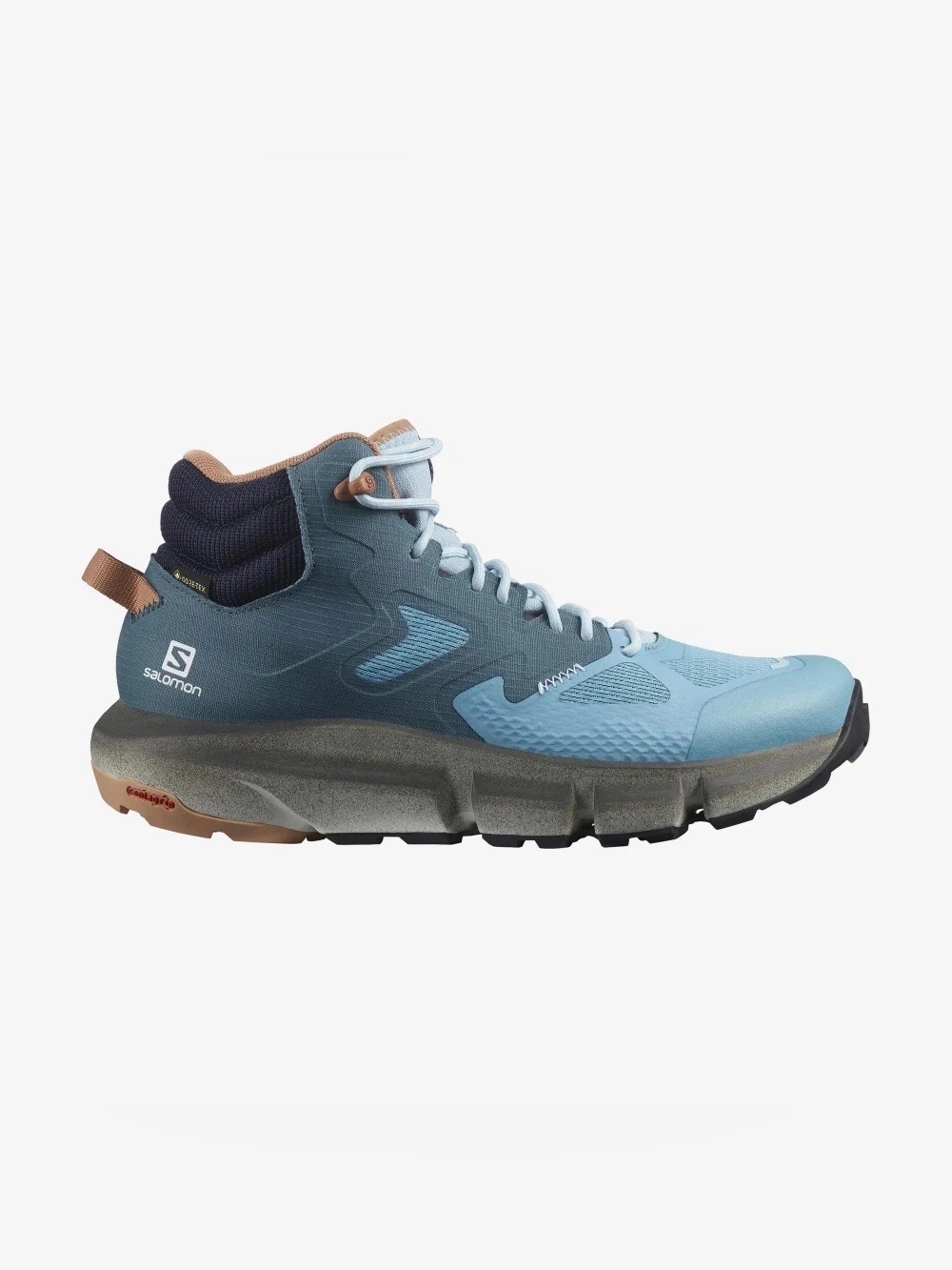 Salomon Light Blue and Navy Women's Trail Mid Hiking Shoe